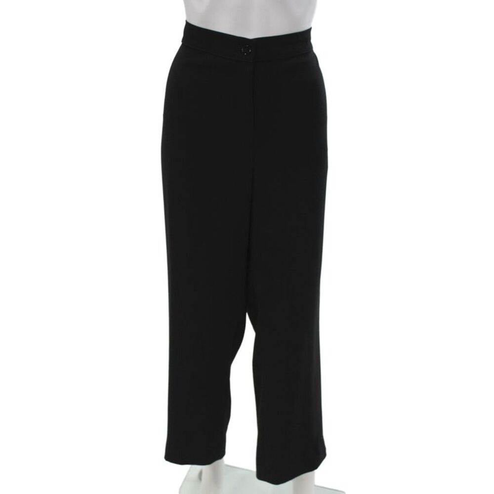Marina Rinaldi Womens Dress Pants Black Button Solid Polyester Plus Size 14